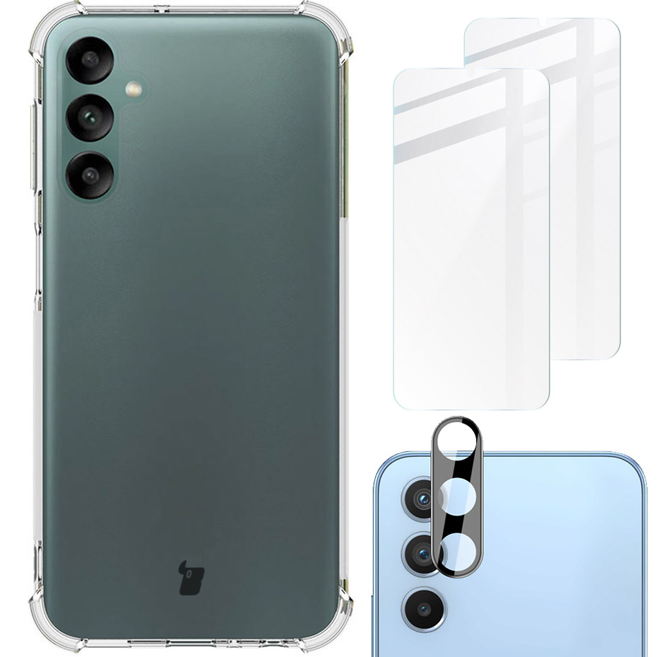 Elastyczne etui + 2 szkła + szkło na obiektyw, Bizon Case Clear, przezroczyste